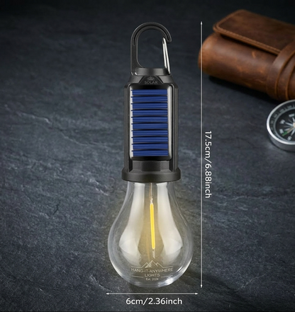 Solar Tent Camping Light Bulb Rechargeable Portable LED Camping Lantern 3 Modes