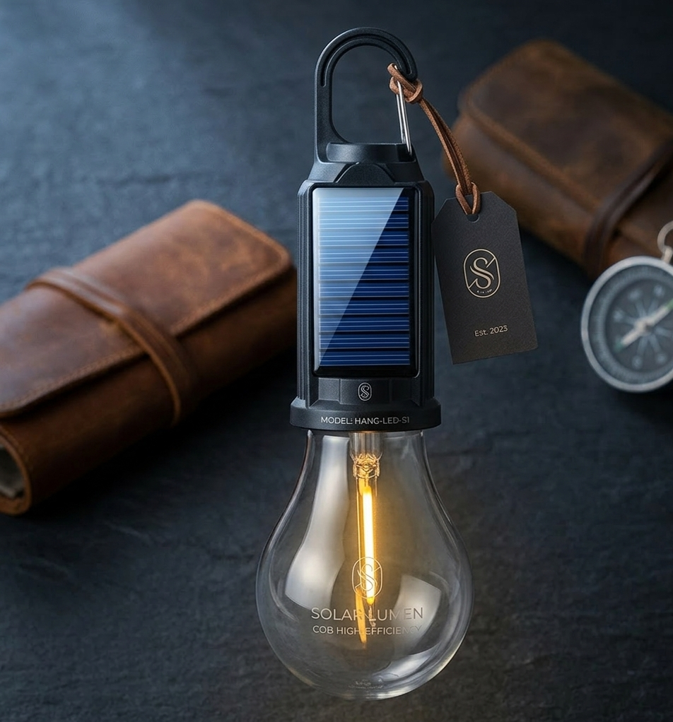 Solar Tent Camping Light Bulb Rechargeable Portable LED Camping Lantern 3 Modes