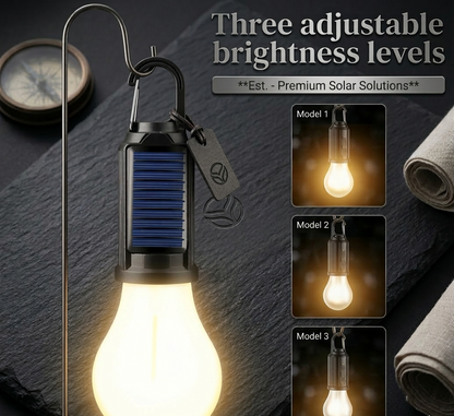 Solar Tent Camping Light Bulb Rechargeable Portable LED Camping Lantern 3 Modes